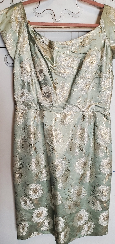 Vintage brocade cocktail dress with duster jacket